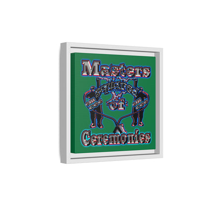 em cee squared - framed canvas art (dark green)