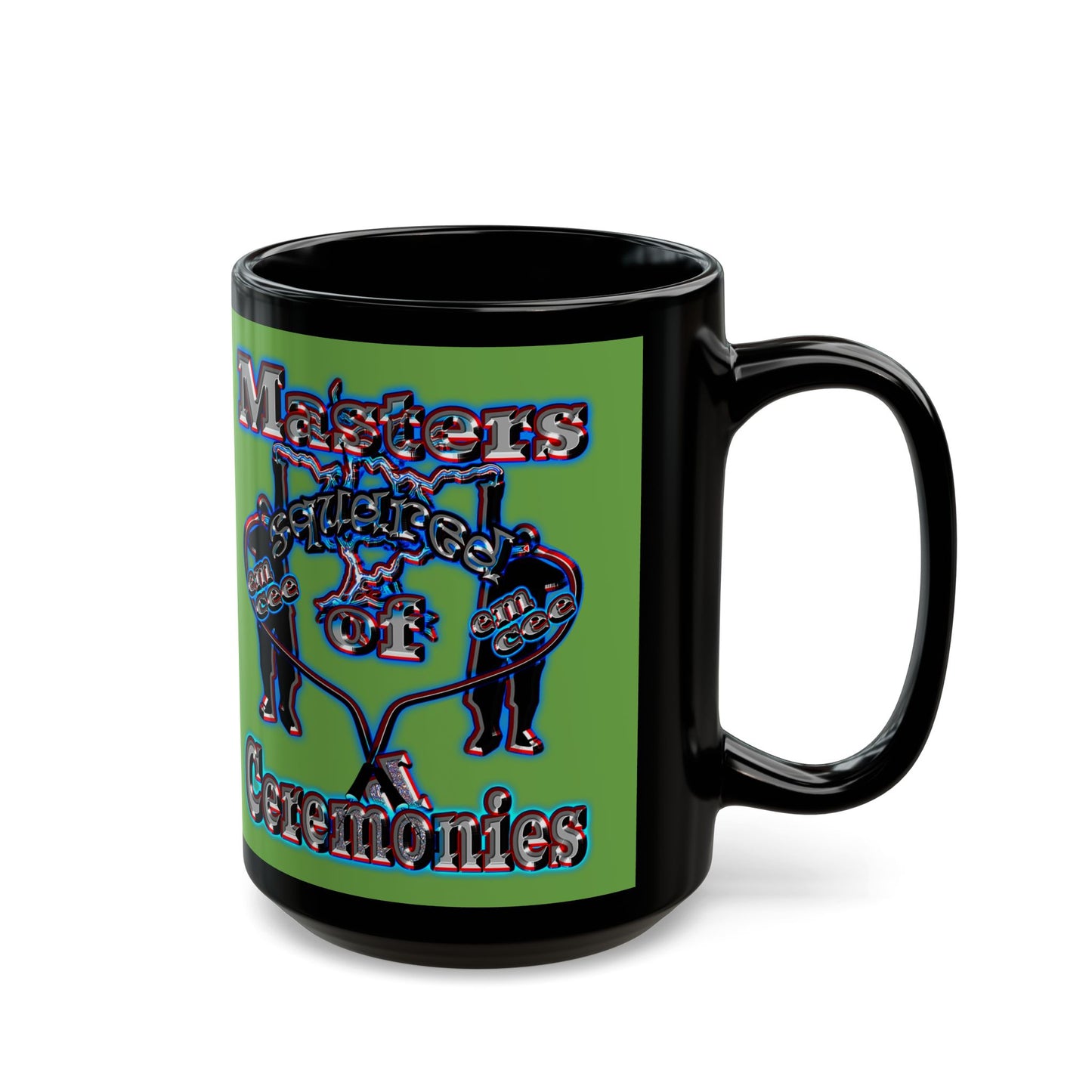 em cee squared - Black Mug (green)