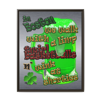 celtics logo - framed canvas art (brushed nickel)