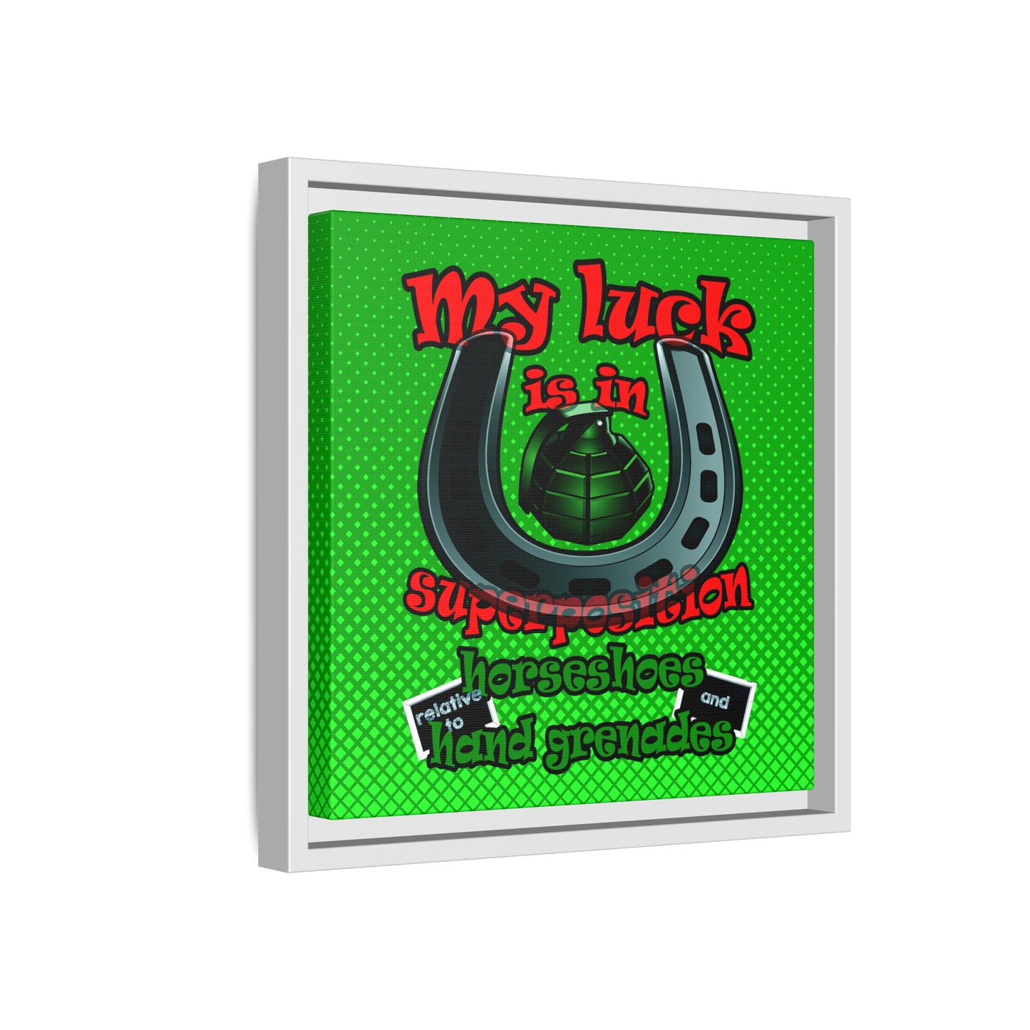my luck - framed canvas art (logo green)