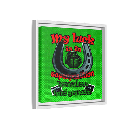 my luck - framed canvas art (logo green)