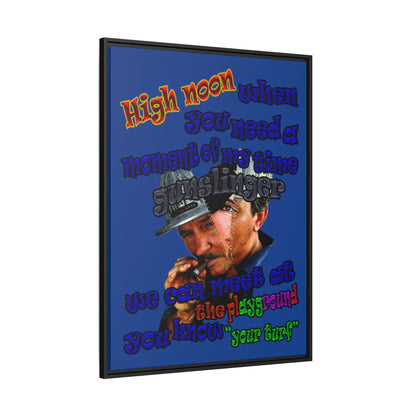 high noon - framed canvas art (dark blue)