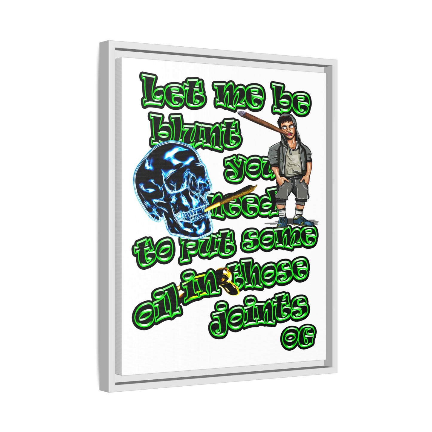 og - framed canvas art (white)