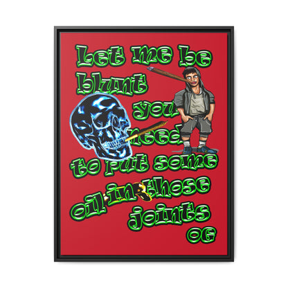 og - framed canvas art (dark red)