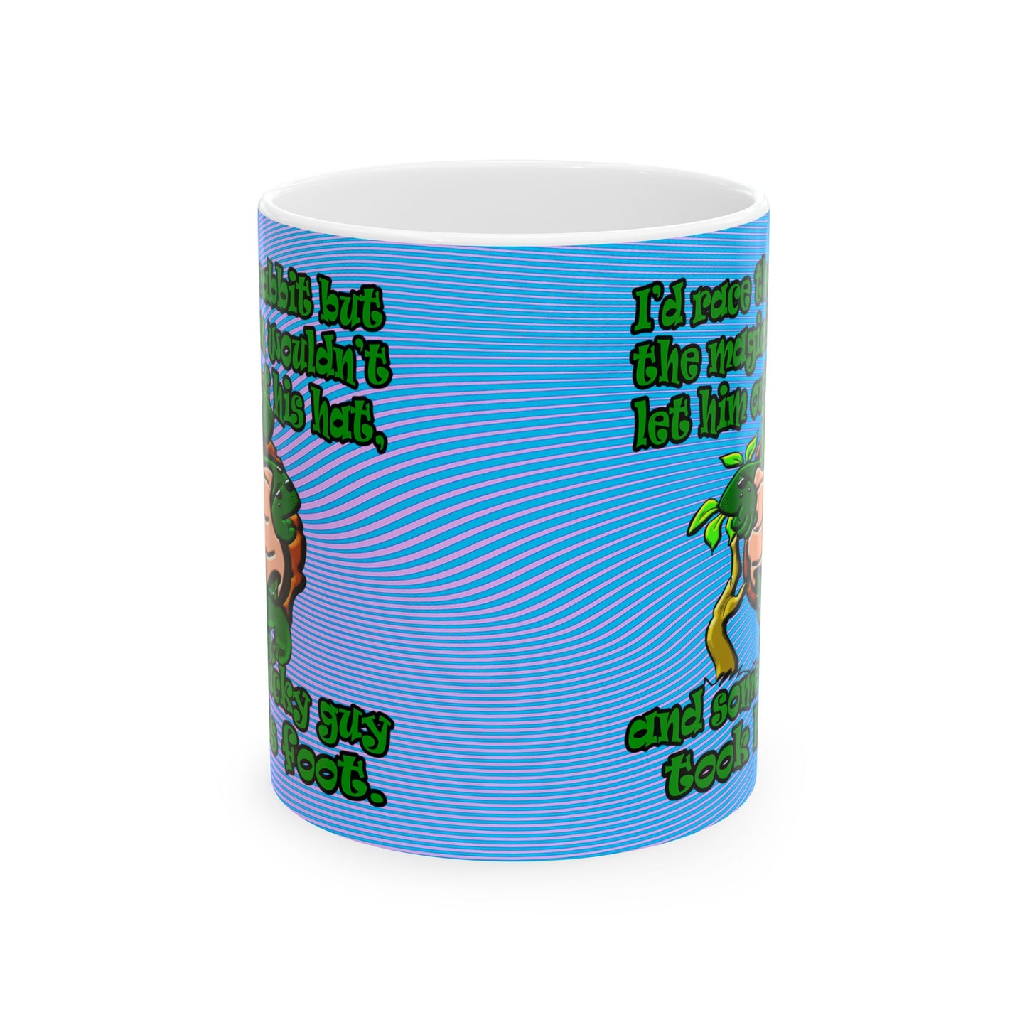 turtle race - White Mug (light blue-purple wave)