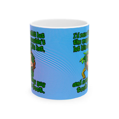 turtle race - White Mug (light blue-purple wave)
