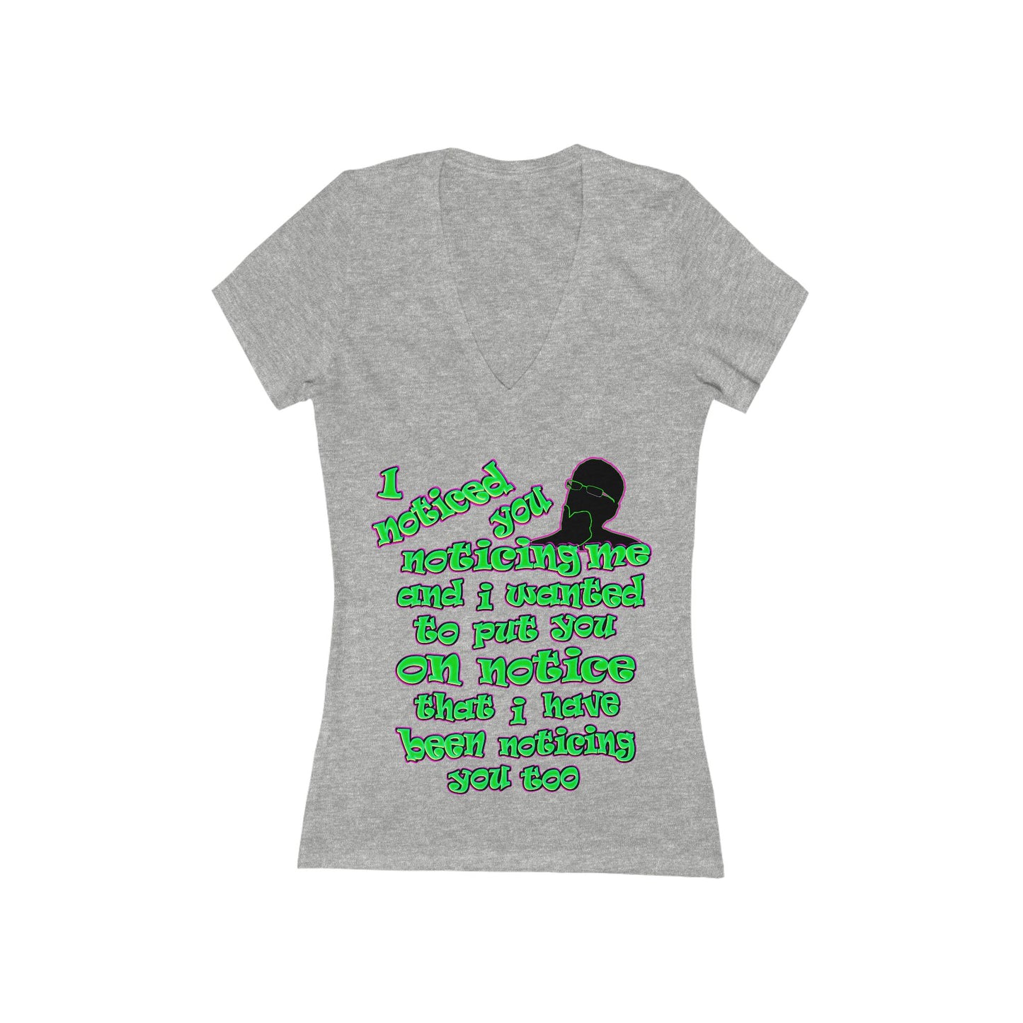 noticed you noticing - Women's Jersey Short Sleeve Deep V-Neck Tee