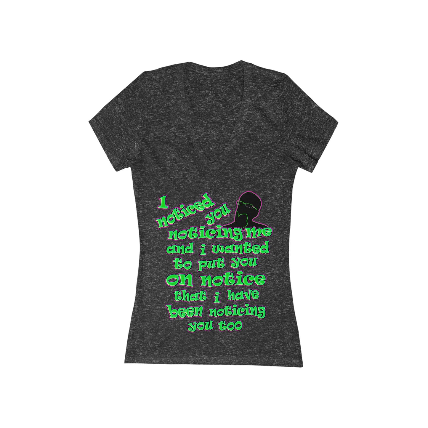 noticed you noticing - Women's Jersey Short Sleeve Deep V-Neck Tee