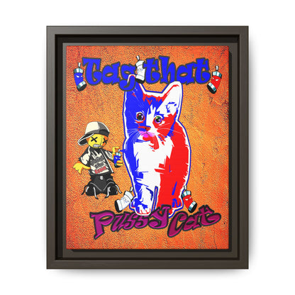 tag that - framed canvas art (burnt orange)