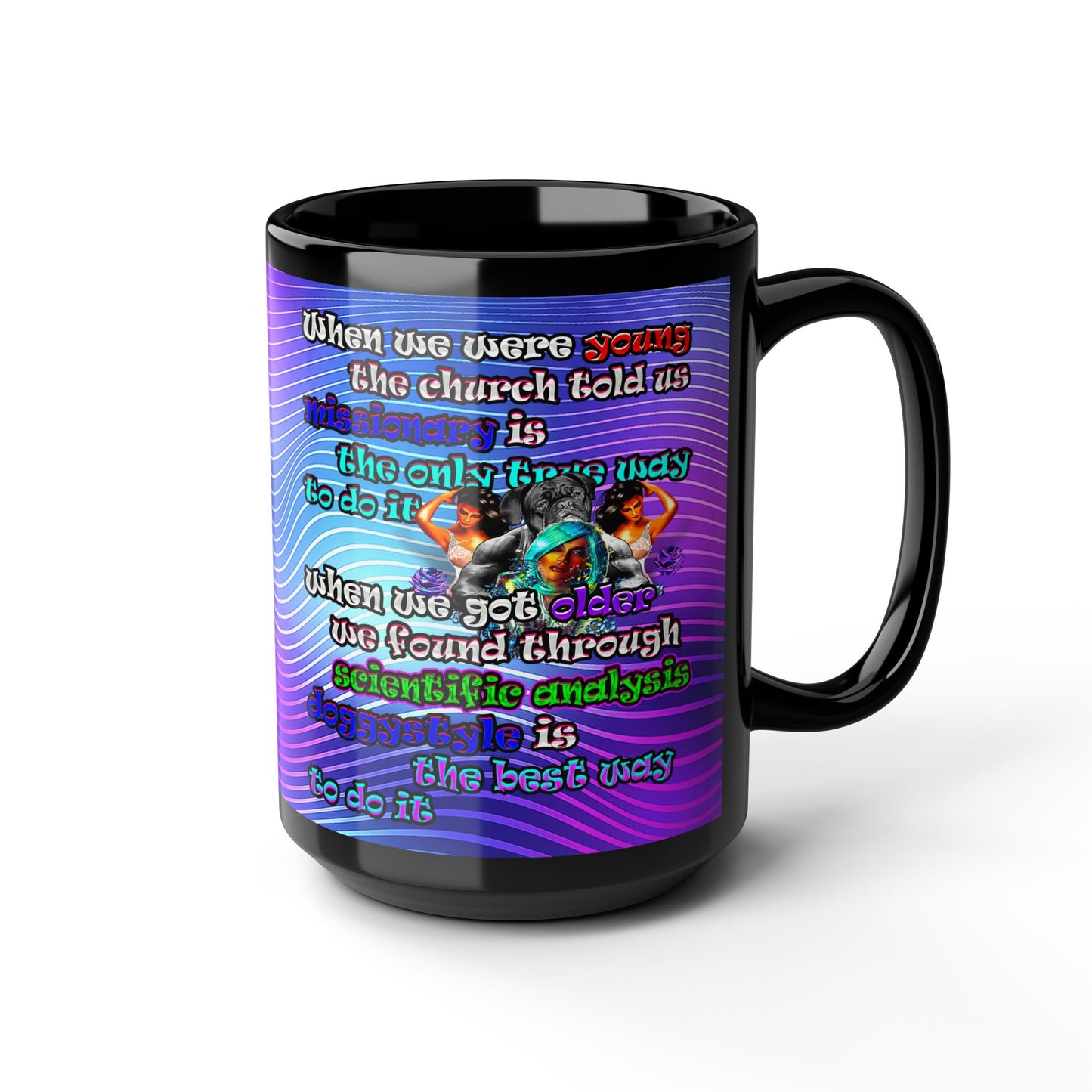 doggystyle - Black Mug (purple wave)
