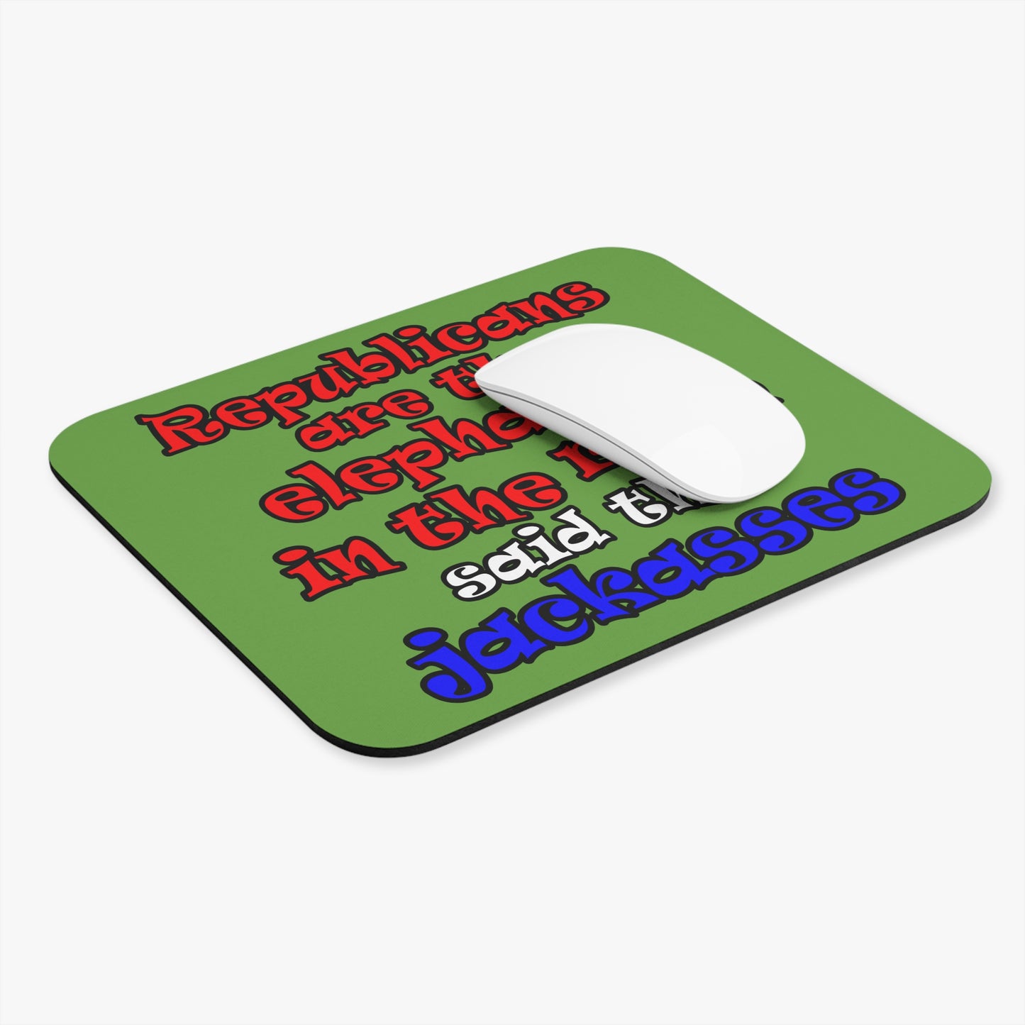 donkeys and elephants - Mouse Pad (Rectangle) (green)