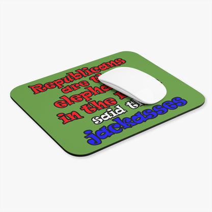 donkeys and elephants - Mouse Pad (Rectangle) (green)