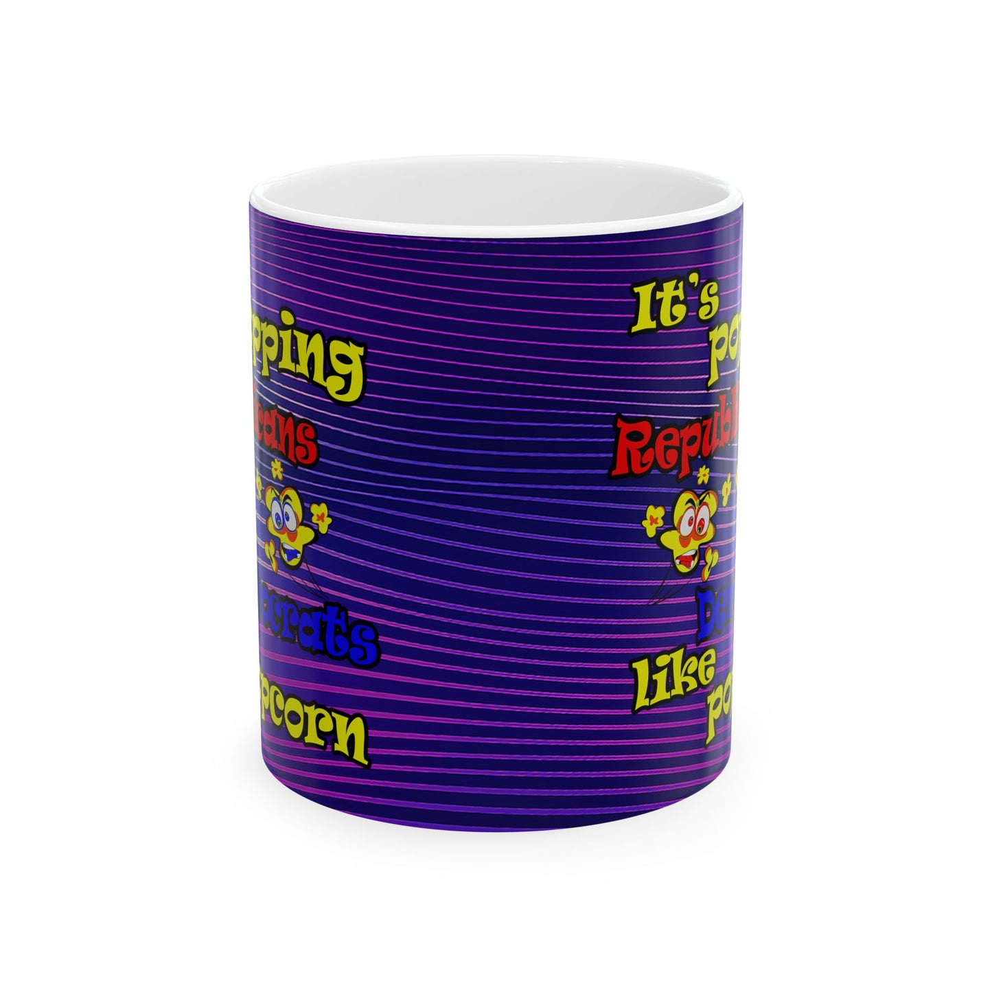 popping like popcorn - White Mug (purple wave)