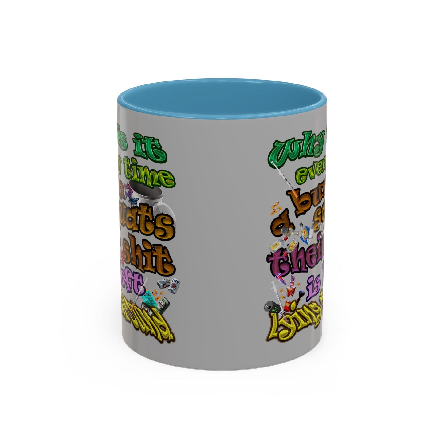 the bum's shit - Accent Mug (light grey)