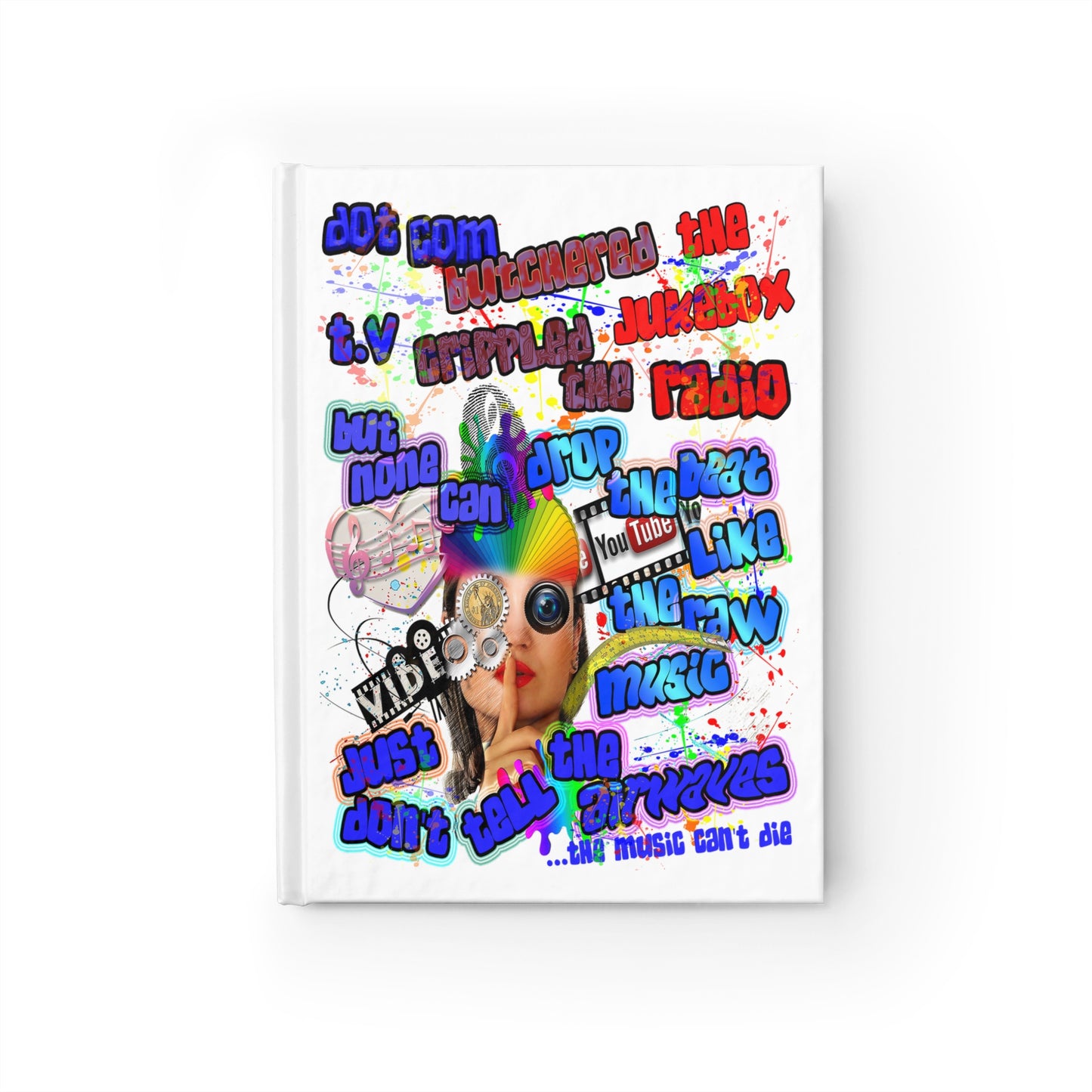 drop the beat - journal-lined (white)