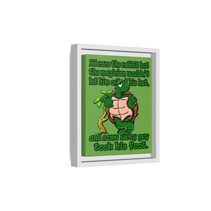 turtle race - framed canvas art (green)