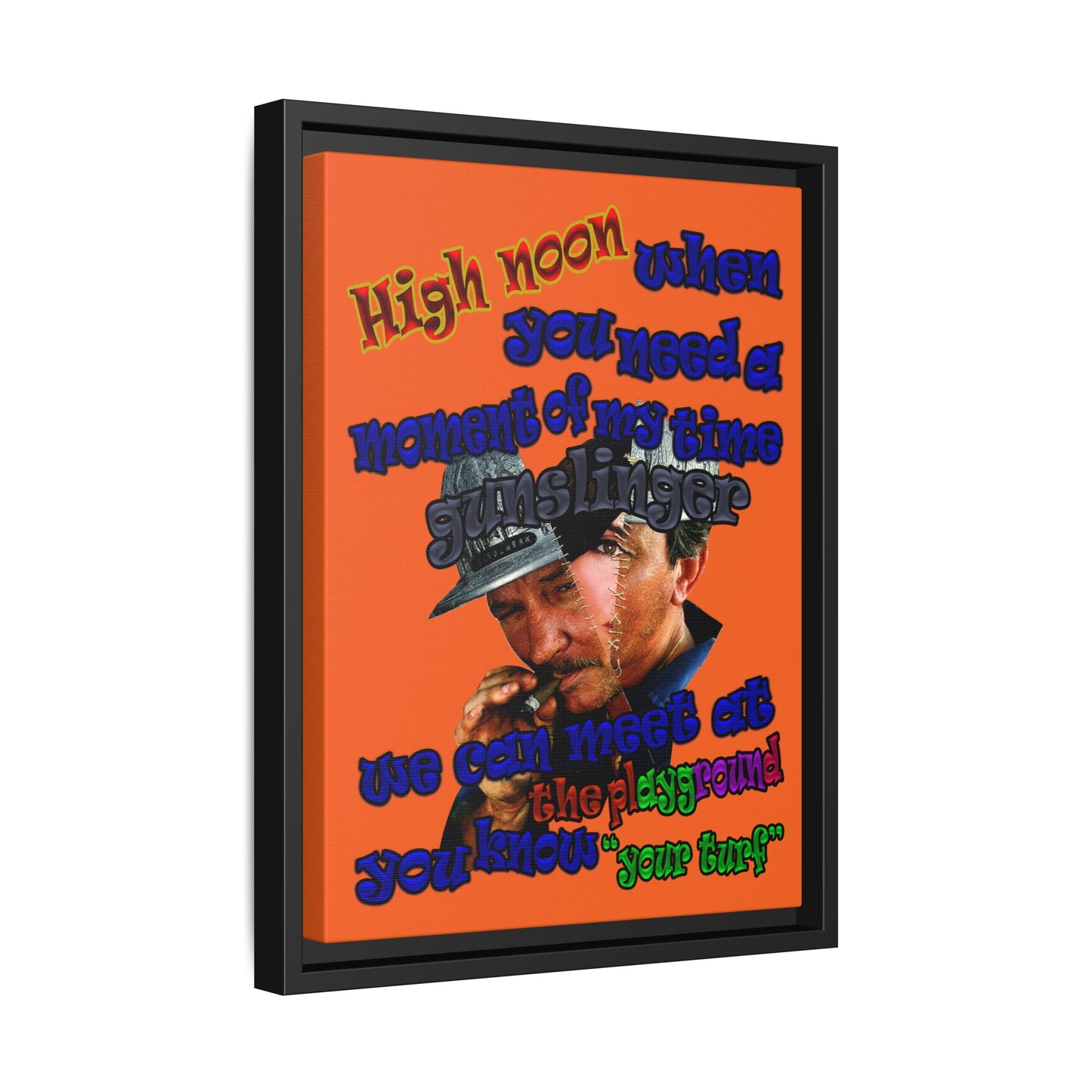 high noon - framed canvas art (orange)