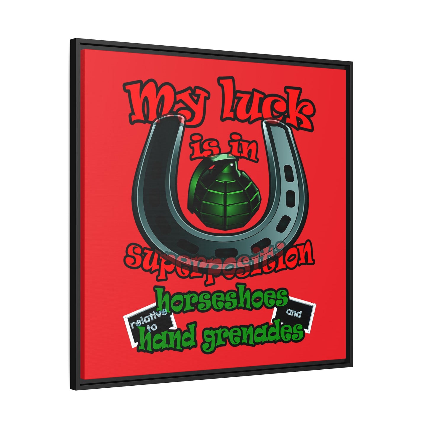 my luck - framed canvas art (red)