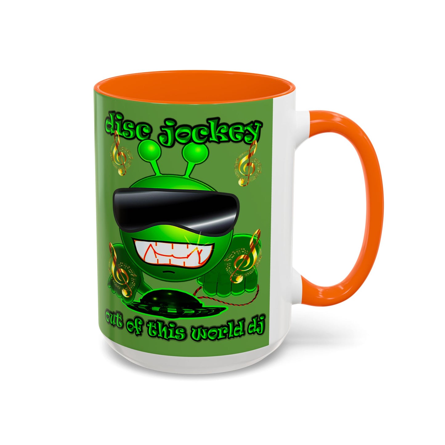 disc jockey - Accent Mug (green)