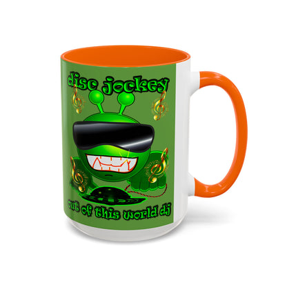 disc jockey - Accent Mug (green)