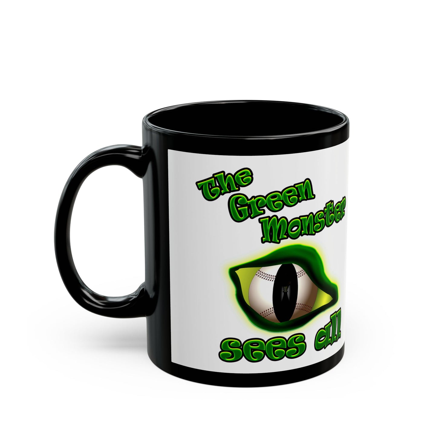 green monster - Black Mug (white)