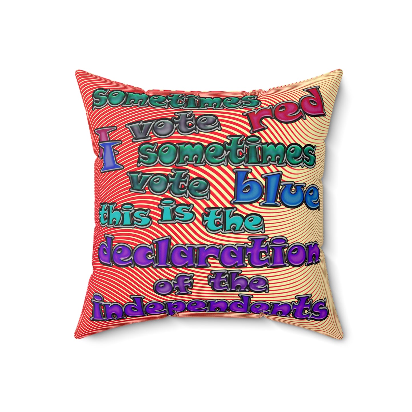 declaration of the independents - Spun Polyester Square Pillow - (yellow-orange wave)