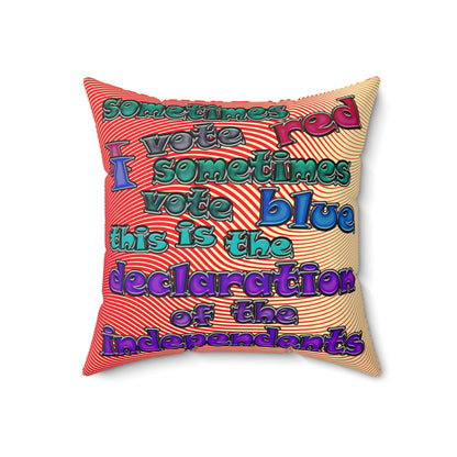 declaration of the independents - Spun Polyester Square Pillow - (yellow-orange wave)