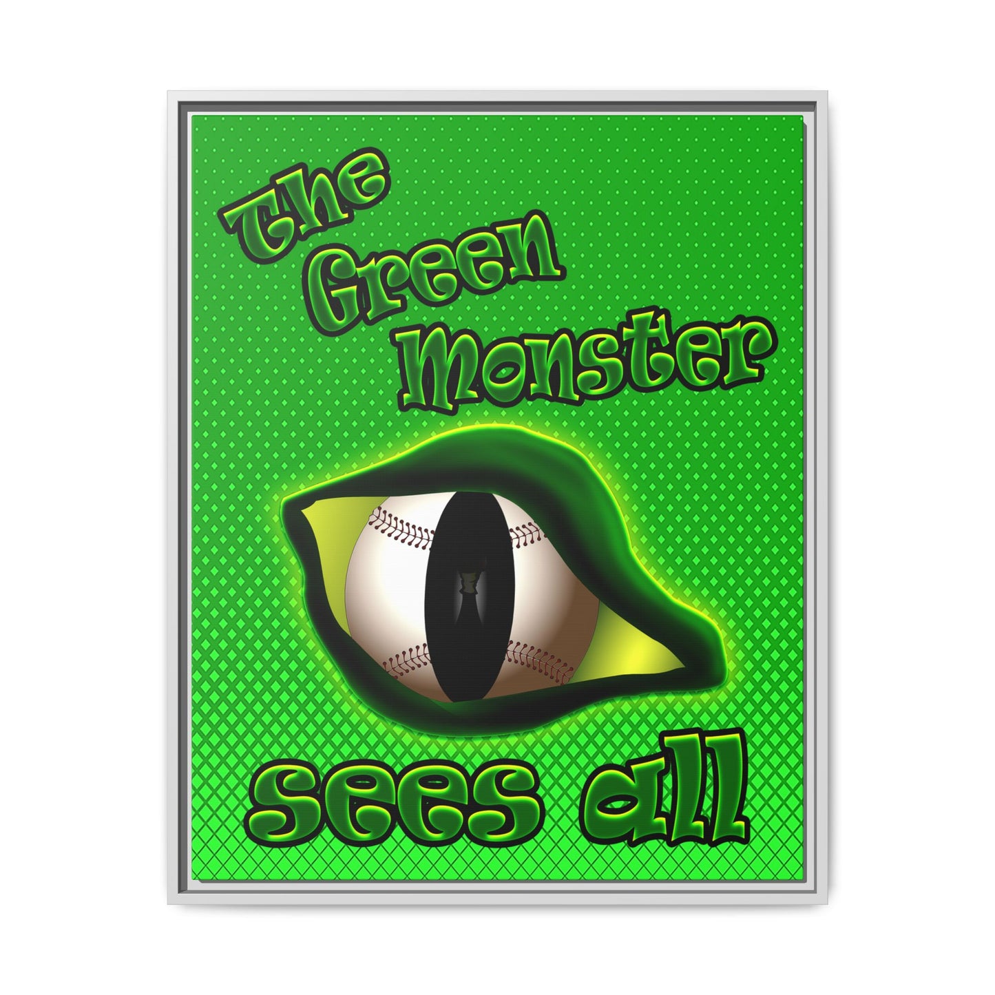 green monster - framed canvas art (logo green)