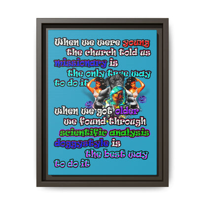 doggystyle - framed canvas art (turquoise)