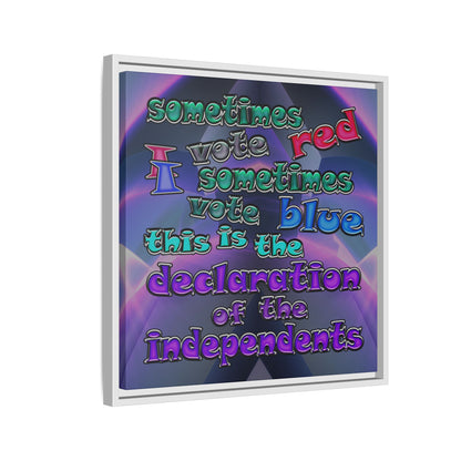 declaration of the independents - framed canvas art (grey-pink wave)