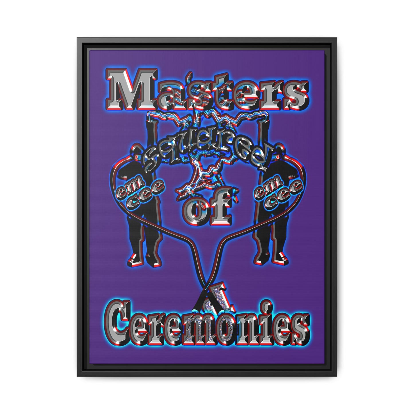 em cee squared - framed canvas art (purple)