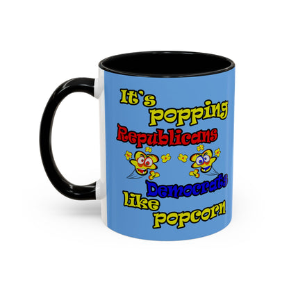 popping like popcorn - Accent Mug (light blue)