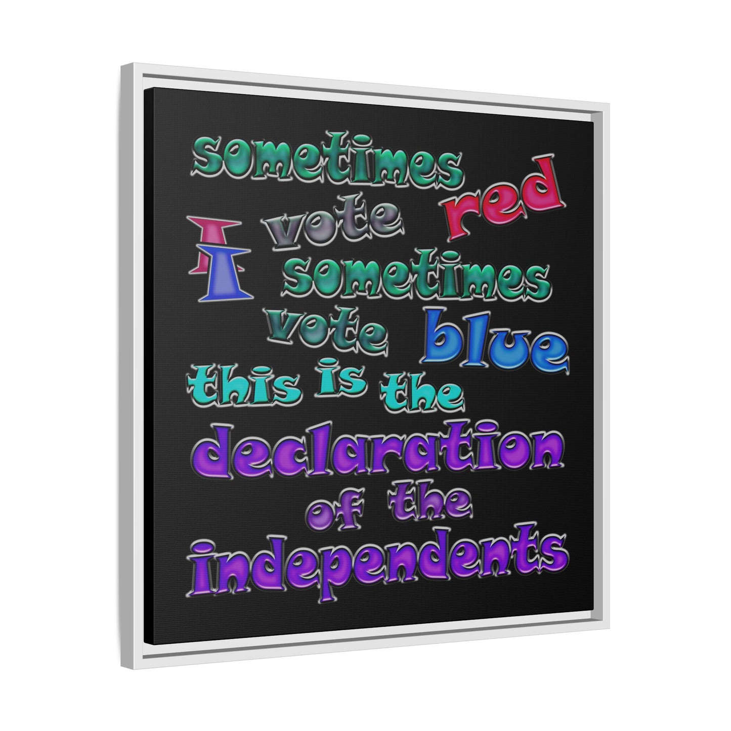 declaration of the independents - framed canvas art (black)