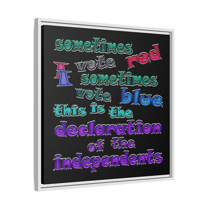 declaration of the independents - framed canvas art (black)