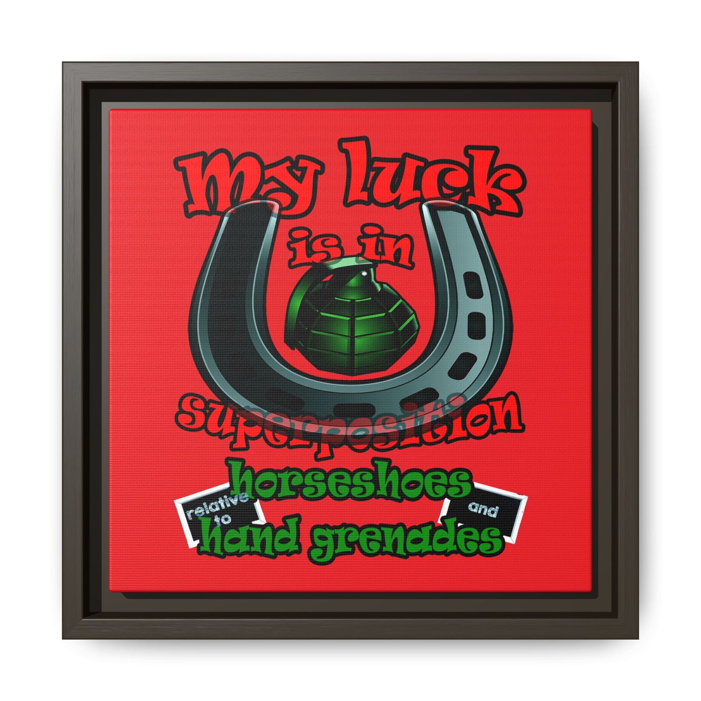 my luck - framed canvas art (red)