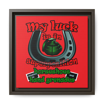 my luck - framed canvas art (red)