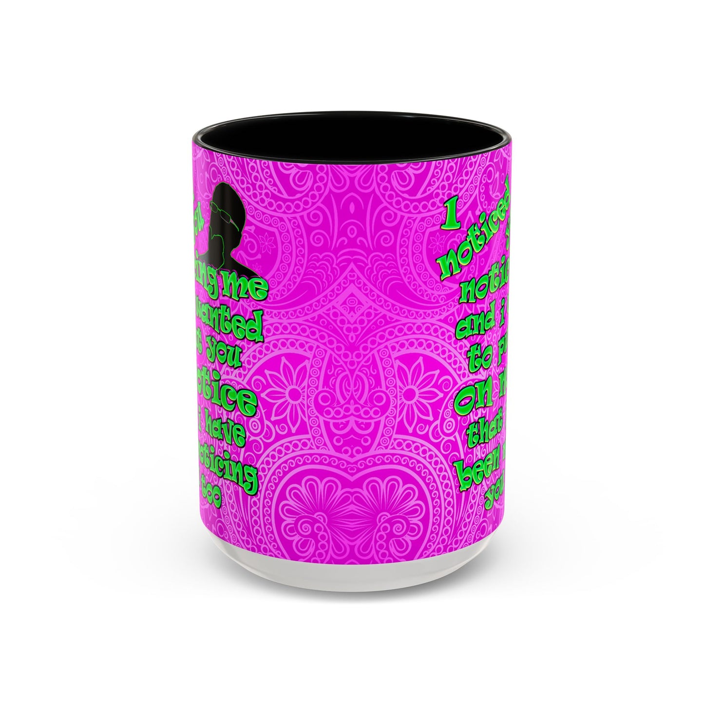 noticed you noticing - Accent Mug (pink swirl)
