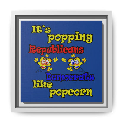 popping like popcorn - framed canvas art (dark blue)