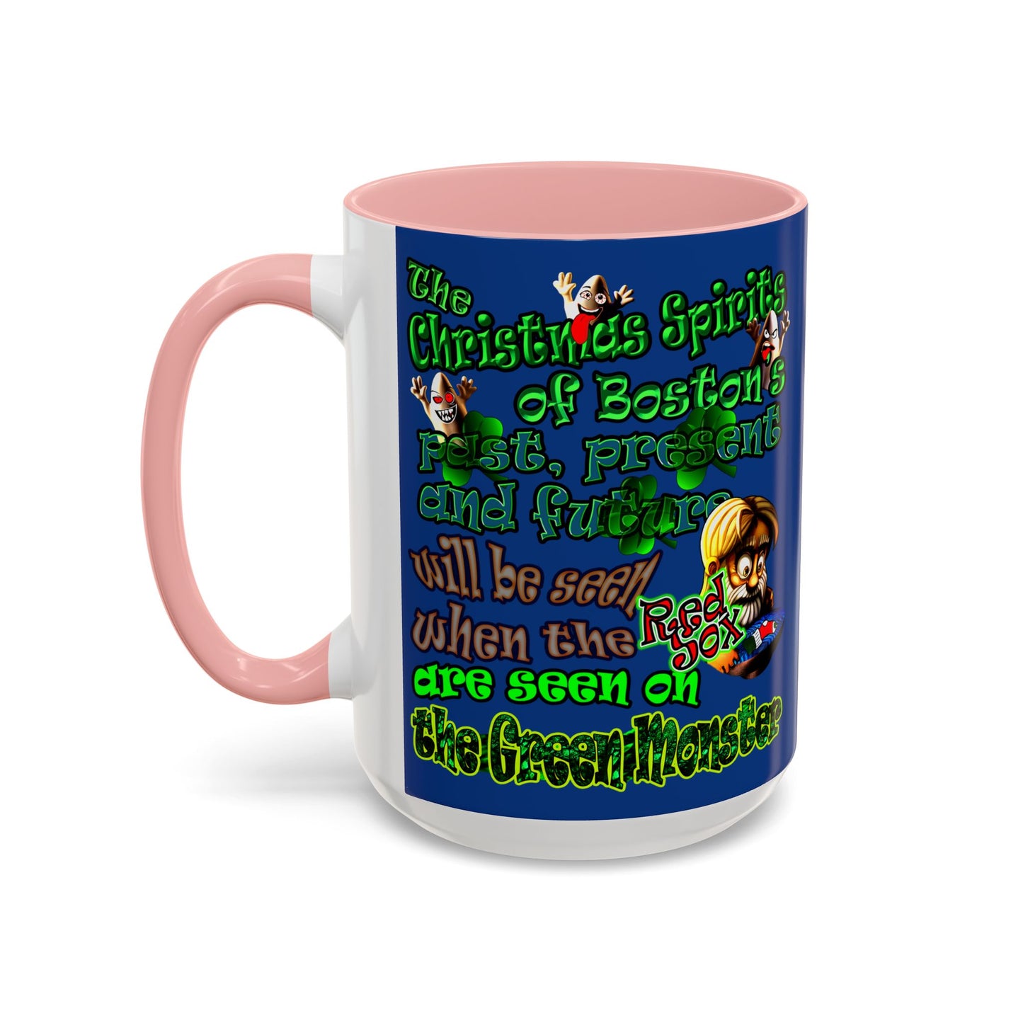 christmas spirits of boston - Accent Mug (dark blue)