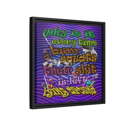 the bum's shit - framed canvas art (purple wave)