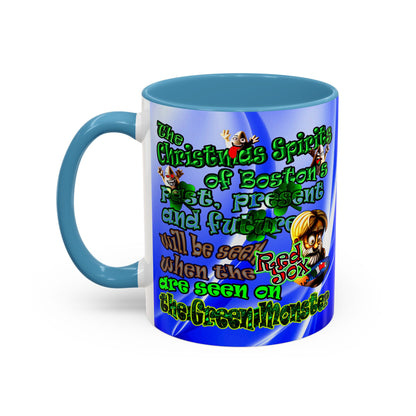 christmas spirits of boston - Accent Mug (blue-white wave)