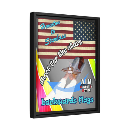 shoot for the stars - framed canvas art (rainbow split)