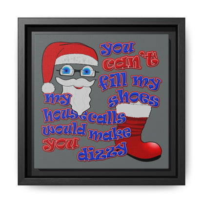 santa's shoes - framed canvas art (dark grey)