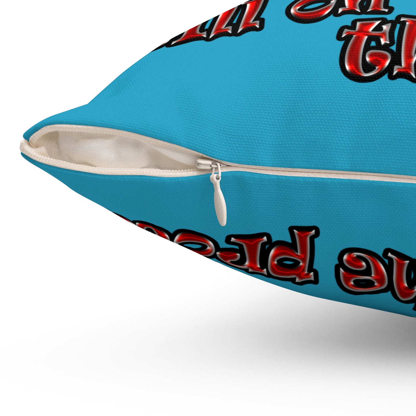 schrodinger's cat - Spun Polyester Square Pillow - (turquoise)