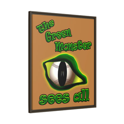 green monster - framed canvas art (light brown)