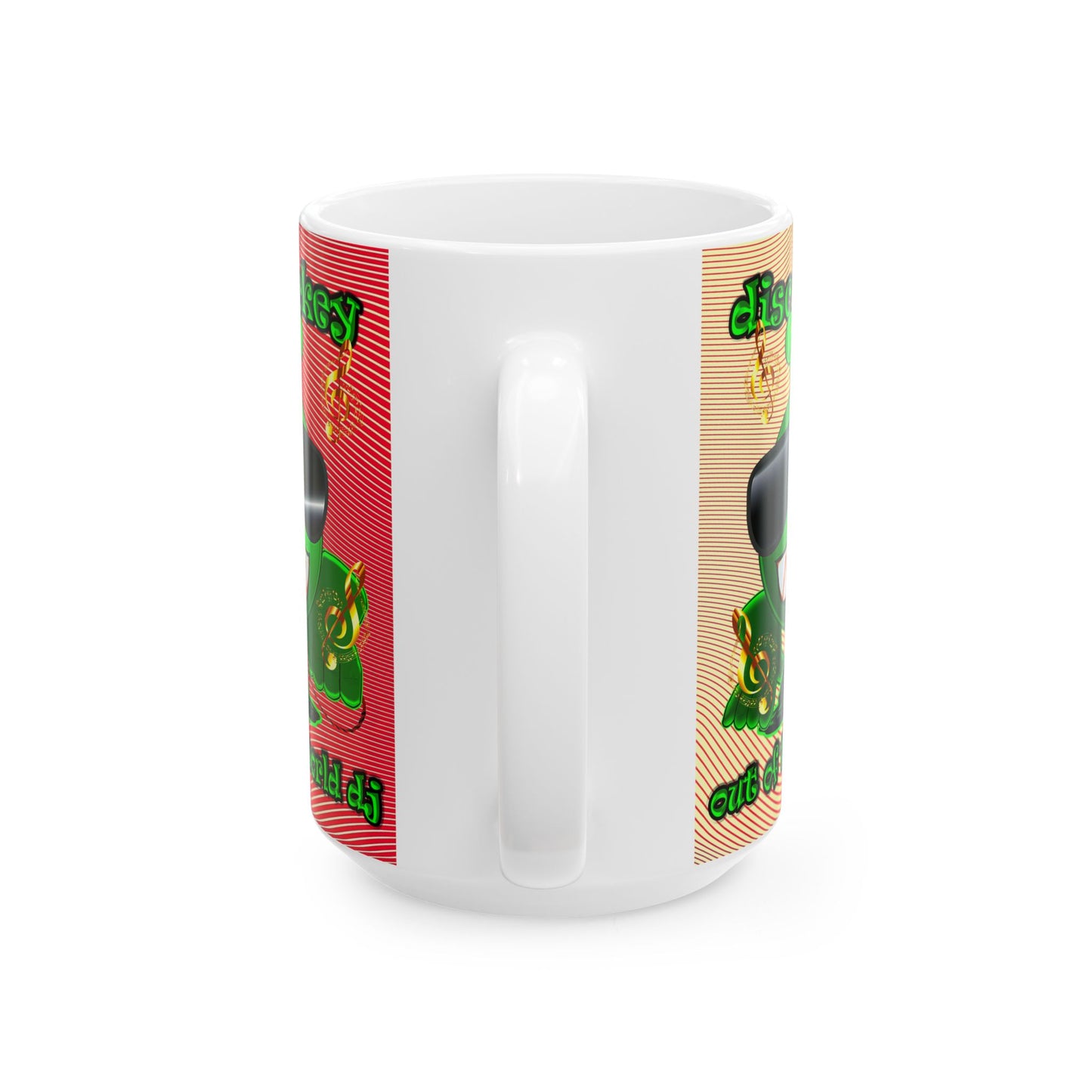 disc jockey - White Mug (yellow-orange wave)