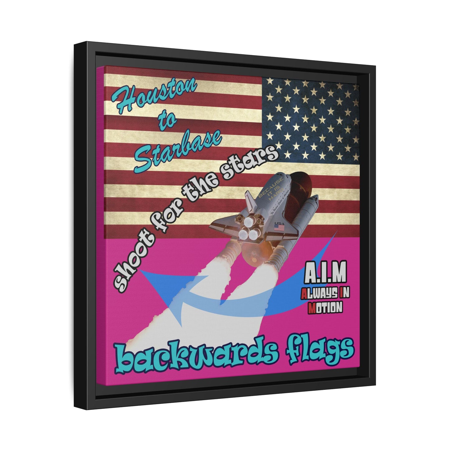 shoot for the stars - framed canvas art (pink)