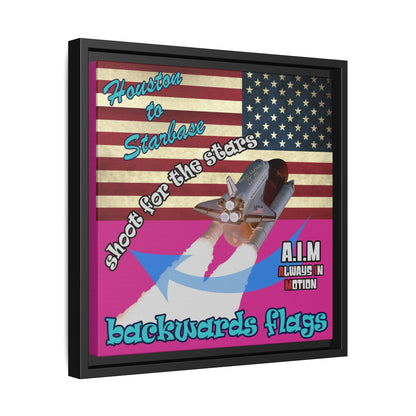 shoot for the stars - framed canvas art (pink)