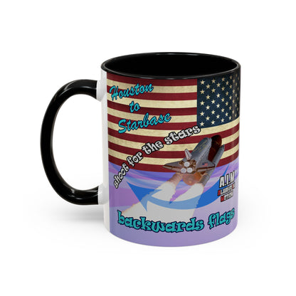 shoot for the stars - Accent Mug (light blue-pink wave)