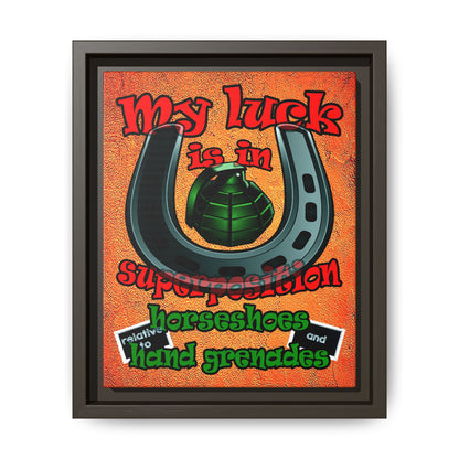 my luck - framed canvas art (burnt orange)